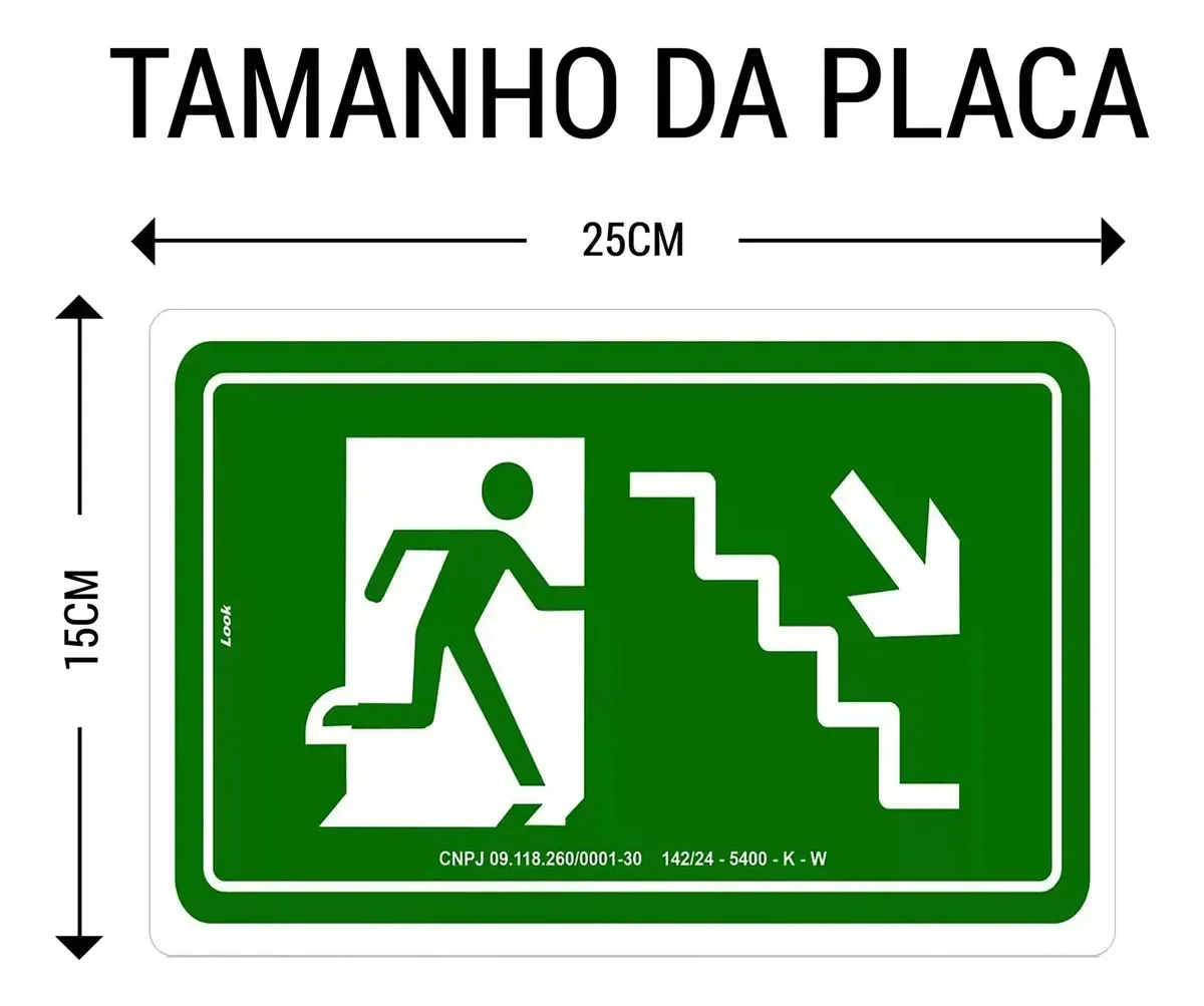 placa saída de emergência S8 fotoluminescente Placa Saída de Emergência S8 Fotoluminescente 15x30 cm em imagem principal Visual Sete - imagem 4