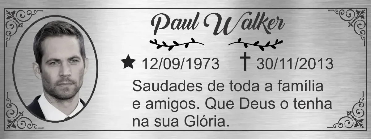 Placa para Túmulo em Aço Inox 8x20 cm