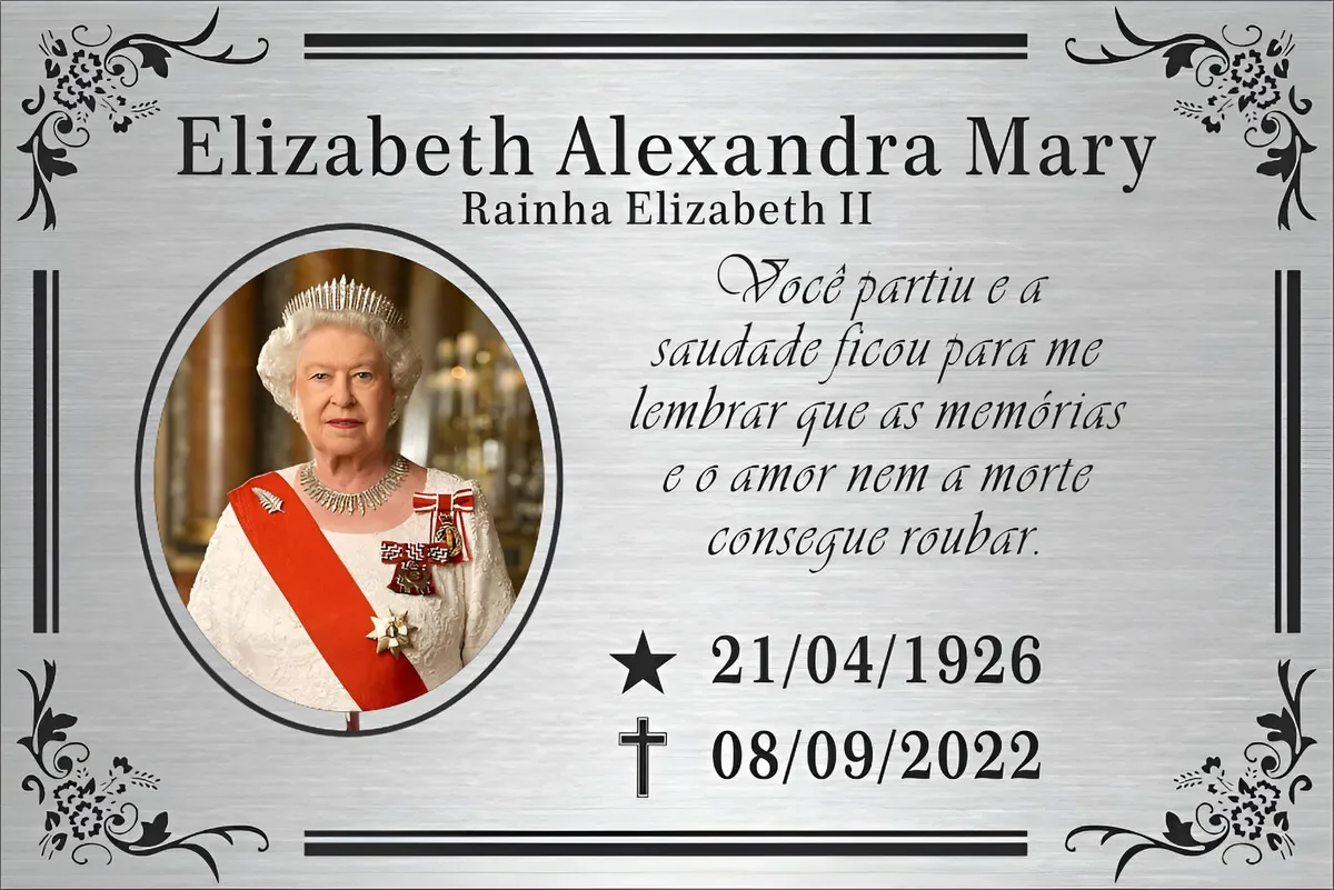 Placa de Homenagem para Túmulo Prata 27x12 cm
