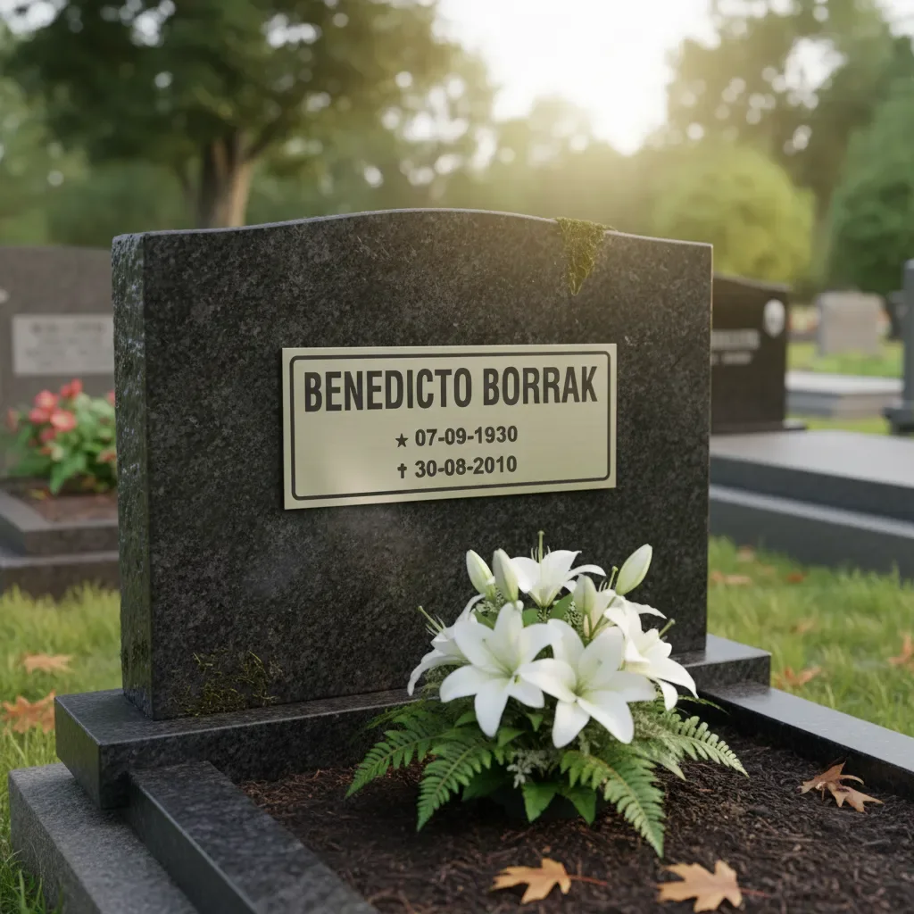 placa para túmulo em aço inox 25x10 personalizada para lápide - imagem 3
