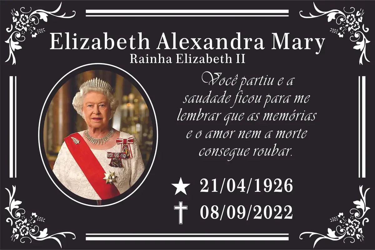 Placa para Lápide em ACM Preto 30x20 cm com Foto Colorida