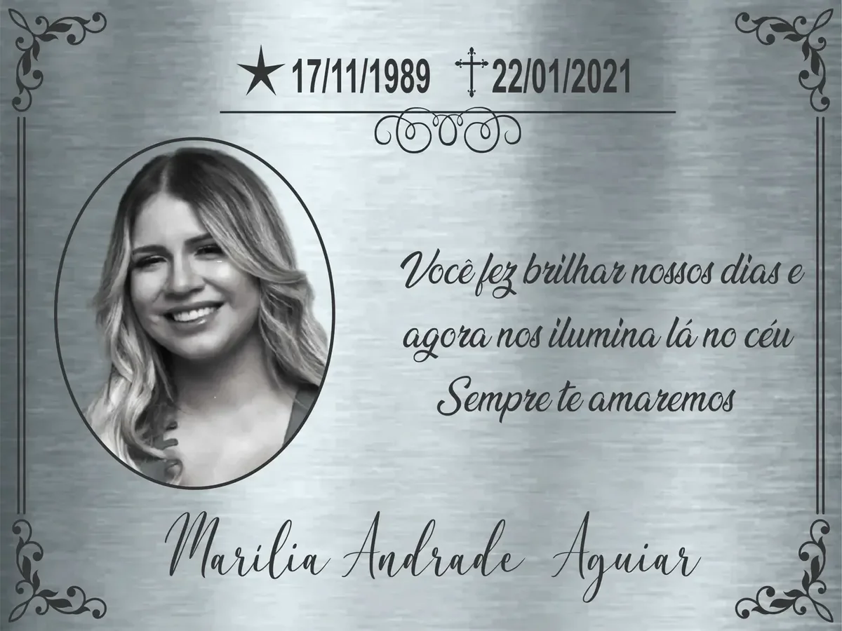 Placa para Túmulo em Aço Inox 40x30 cm com Foto