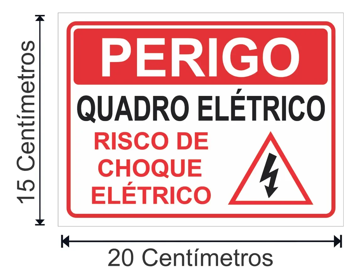 Kit com placas de advertência para quadro elétrico e risco de choque — imagem 2 - imagem 2