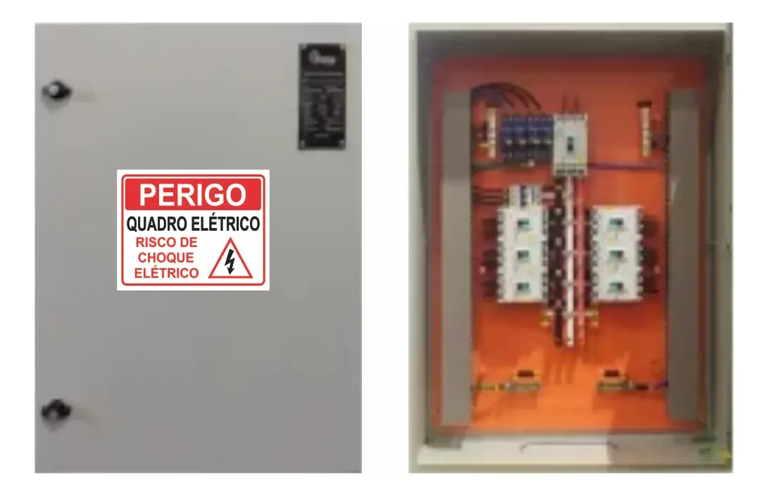 Kit com placas de advertência para quadro elétrico e risco de choque — imagem 3 - imagem 3